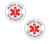Do Not Resuscitate Medical Alert Stickers 4” in Diameter (Pack of 2 Stickers), DNR Reflective Decals, for Wheelchairs, Windows, Car Bumpers, Indoor and Outdoor Use