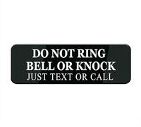 Do Not Ring Bell Or Knock Just Text Or Call Sign For House/Office,Signs For Home,Thick Acrylic Self-Adhesive Modern Design Door Sign 10X3 Inch Home Decor Sign Accessories Door Or Wall