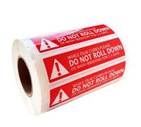 Do Not Roll Down Warning Labels,Windows Film Attention Caution Stickers,4x1 Inch,500 Pcs Per Pack