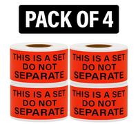 Do Not Separate Labels - Red Warning Shipping Stickers for Packages, Adhesive Packing Labels Roll (25mm x 50mm) Pack of 4