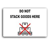Do Not Stack Goods Here Sign - 29.0x19.0cm Brushed Aluminium