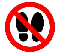 Do not stand here floor sticker - Self adhesive floor graphic (400mm x 400mm)