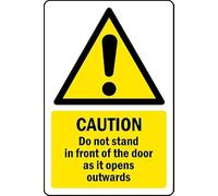 Do not stand in front of the door as it opens outwards Safety sign - Self adhesive sticker (150mm x 100mm)