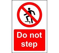 Do not step safety sign - 1.2mm Rigid plastic 300mm x 200mm