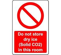 Do not Store Dry ice Solid CO2 in This Room Safety Sign - Self Adhesive Sticker (300mm x 200mm)