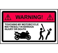 Do Not Touch Motorbike Motorcycle Warning Sticker Decal Graphic Vinyl Label 150mm x 87mm