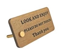 Do not touch signs look and enjoy for business tabletop vertical stand (Wooden tabletop)