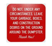 Do Not Under Any Circumstances Leave Your Garbage Boxes Metal Warning Sign for Indoor Outdoor Security, Business Office Home Garden Street Decor 30 x 30 cm