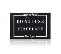 Do Not Use Fireplace Warning Sign, 6x4 Inches, Black Acrylic, Important Notice (Black)