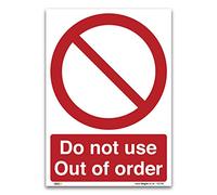Do not use, Out of order sign, A4 297x210mm, PVC Rigid Plastic, Prohibition Safety Signs