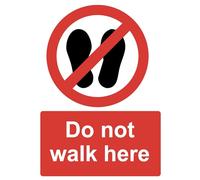 Do Not Walk Here Danger Warning Sign Self Adhesive Gloss Decal Sticker 160mm x 125mm