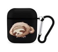 Do Nothing Sleeping Sloth PC Headphone Case for AirPods 1 And 2 Earphone Cover Earbuds Accessories with Keychain
