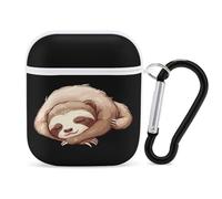 Do Nothing Sleeping Sloth PC Headphone Case for AirPods 1 And 2 Earphone Cover Earbuds Accessories with Keychain