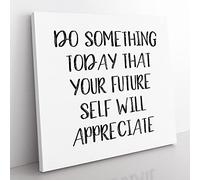 Do Something Today Modern Typography Quote Canvas Wall Art Print Ready to Hang, Framed Picture for Living Room Bedroom Home Office Décor, 50x50 cm (20x20 Inch)
