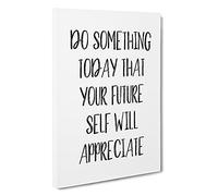 Do Something Today Typography Canvas Print | Gallery Wrapped 30mm Frame Wall Art | 30x20 inches | Ready to Hang | Modern Typography Picture | Living Room Bedroom Lounge Office