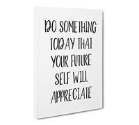 Do Something Today Typography Quote Canvas Print | Gallery Wrapped 30mm Frame Wall Art | 30x20 inches | Ready to Hang | Modern Typography Picture | Living Room Bedroom Lounge Office