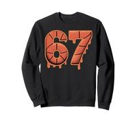 Do The Math 67 Drippy Halloween Number Basketball Pattern Sweatshirt