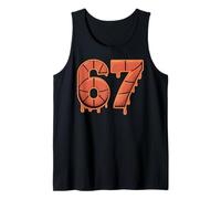 Do The Math 67 Drippy Halloween Number Basketball Pattern Tank Top