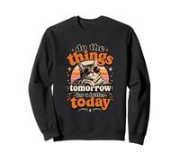 Do The Things Tomorrow for Better Today Cool Lazy Cat Retro Sweatshirt