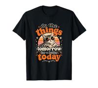 Do The Things Tomorrow for Better Today Cool Lazy Cat Retro T-Shirt