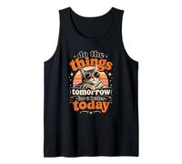 Do The Things Tomorrow for Better Today Cool Lazy Cat Retro Tank Top