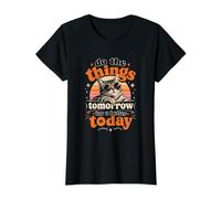 Do The Things Tomorrow for Better Today Cool Lazy Cat Retro Value Graphic T-Shirt, Women, Black, L