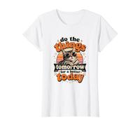 Do The Things Tomorrow for Better Today Cool Lazy Cat Retro Value Graphic T-Shirt, Women, White, S