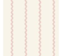Do The Wiggle Stripe Wallpaper Pink / Cream World Of Wallpaper 50475