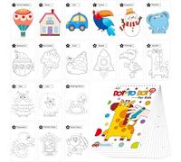 Do-to-Dot Game Pad, 30 Reusable & Erasable Number Connecting Games, Dry Erase Animal/Castle/Ship Dot to Dot Workbook for Kids, Educational Toy for Road Trip, Airplane & Car Travel Activities