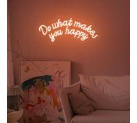 Do What Makes You Happy Neon Sign Dimmable Neon Light Up Sign Happy Inspirational Saying Wall Art, Unique Gift Ideas