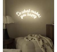 Do What Makes You Happy Neon Sign Dimmable Neon Light Up Sign Happy Inspirational Saying Wall Art, Unique Gift Ideas