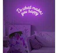Do What Makes You Happy Neon Sign Dimmable Neon Light Up Sign Happy Inspirational Saying Wall Art, Unique Gift Ideas