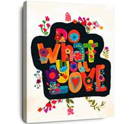 Do What You Love Colorful Flowers Inspirational Framed Canvas Prints Wall Art for Teens Girls Bedroom Nursery Dorm Wall Decor,Encouragements Gifts for Young Girls Sister Daughter