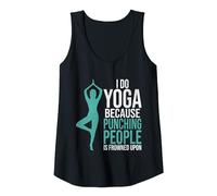 Do Yoga Because Punching People is Frowned Upon Yoga Lover Tank Top, Women, Black, Large