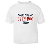 Do You Even Boo Bro Halloween Statement Short Sleeve Cotton Kids t Shirt, 2-3 Years, White