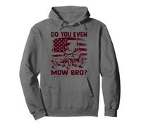 Do You Even Mow Bro Lawn Mower Care Landscaper American Flag Pullover Hoodie