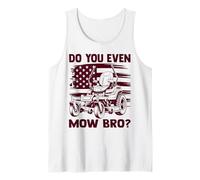 Do You Even Mow Bro Lawn Mower Care Landscaper American Flag Tank Top