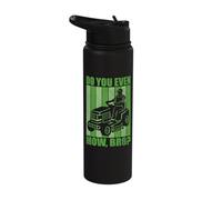 Do You Even Mow Bro Lawn Mower Tractor Retro Mowing Dad Stainless Steel Insulated Water Bottle