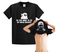 Do You Want to See My Ninja Disguise? Funny Flip Tee Ninja Lovers Unisex Adults T-Shirt(XL, Black)