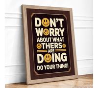 Do Your Thing Retro Framed Wall Art Print A4 (29.7×21cm) Oak, Wall Decor for Living Room, Bedroom, Office & Home, Ready to Hang, Art Gift