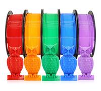 DO3D 1.75mm 5 Spools 5 Popular Colors PLA 3D Printer Filament in 1 Bundle, Red/Purple/Green/Blue/Orange, Each Spool 0.25kg, 5 Spools, Total 1.25kg PLA 3D Printing Material, 250g x 5 Spools PLA