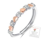 DOA 2mm To My Daughter Sterling Silver Adjustable Heart Ring, Thumb Rings for Women, Gift for Daughter Ring, Daughter Gift Jewelry - Christmas, Mother's Day Gifts-Rosegold