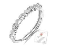 DOA 2mm To My Daughter Sterling Silver Adjustable Heart Ring, Thumb Rings for Women, Gift for Daughter Ring, Daughter Gift Jewelry - Christmas, Mother's Day Gifts
