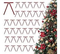 DOA 36PCS Velvet Christmas Tree Bows, 5 * 7 Inch Vintage Velvet Bows for Christmas Tree, Rustic Crafts Gift Bow for Wreath Tie for Home Indoor Decor Outdoor Decorations - Burgundy