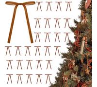 DOA 36PCS Velvet Christmas Tree Bows, 5 * 7 Inch Vintage Velvet Bows for Christmas Tree, Rustic Crafts Gift Bow for Wreath Tie for Home Indoor Decor Outdoor Decorations - Khaki
