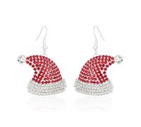 DOA Christmas Hat Earrings for Women, Shiny Xmas Earrings with Diamonds, Red Crystal Christmas Hat Earing, Gifts for Women and Girls