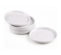 Doafoce Side Plates Set of 6 White Small Dessert Plates 17.7cm / 7 inch Plastic Melamine Dinner Plates Reusable Serving Dishes for Cake, Salad, Tapas, Starter