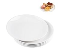 Doafoce Small Dessert Plates Set of 6 White Side Plates 17.8cm / 7 inch Plastic Melamine Dinner Plates Reusable Serving Dishes for Cake, Salad, Tapas, Starter