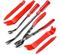 Doaho 7 Pcs Car Trim Removal Tool Kit with Non-Scratch Plastic Pry Tool and Fastener Clip Pliers for auto Safe Interior Car Panel Detachment, Dashboard, Door Clips & Upholstery - Red