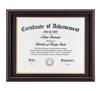 DOAI ART Diploma Frame 14 x 17 with Mat Solid Wood Display Document/Certificate 16x20 without Mat and Picture 17x14 with Black Over Gold Mat | Wall Hangers,New Zealand Cypress,HD Glass,Mahogany